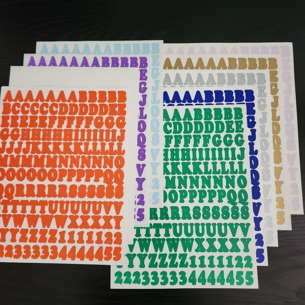 Unbranded Colorful Alphabet & Number Sticker Set 9 Colors Scrapbooking Crafting